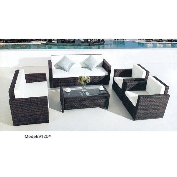 5pcs aluminum wicker hotel furniture sofa set-9125