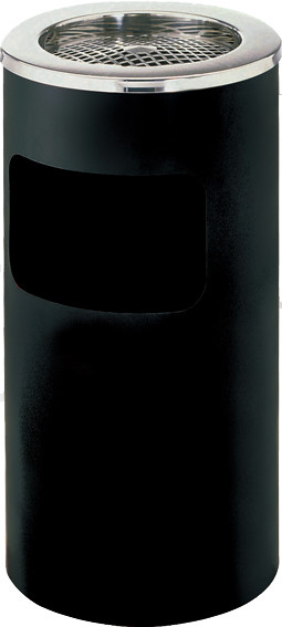 Large Side Opening Rustproof Metal Waste Bin With Ashtray