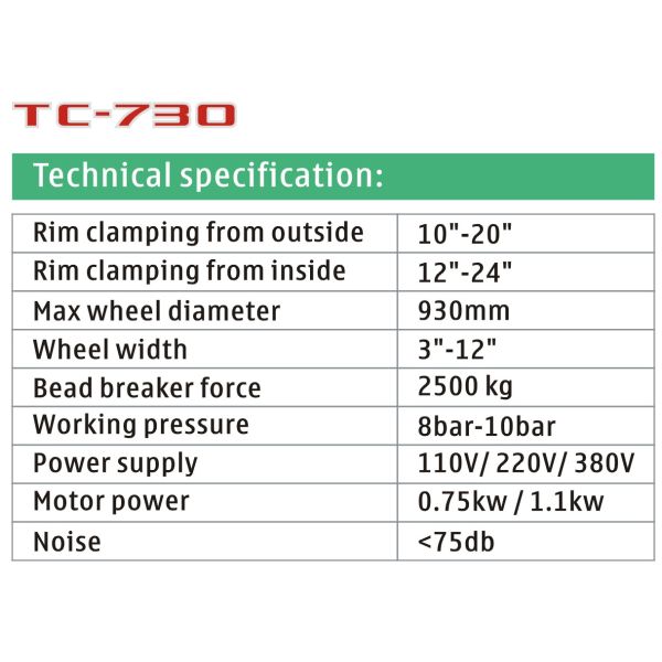 3-12 Inch 950mm Car Tyre Changing Machine Tilt Back Column Design Auto Tire Changer Machine