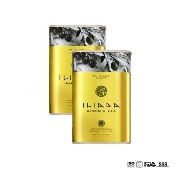 DADI 0.23-0.25mm Thickness Extra Virgin Olive Oil 500ml in Food Grade Tinplate Food Oil Can with UV Finish and Embossing