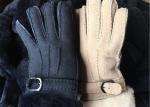 Black Thick Fur Warmest Sheepskin Gloves With Lambswool Lining Waterproof