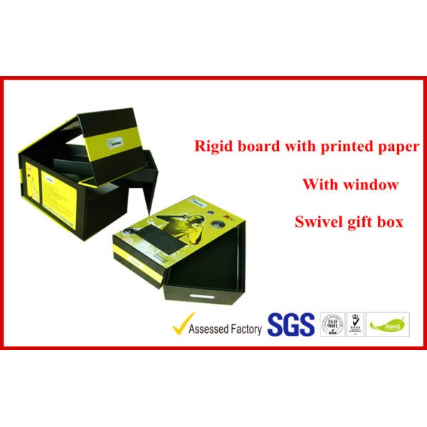 Two Layers / Swivel Rigid Board Gift Packaging Boxes , Custom Colorful Printed Packaging Boxes