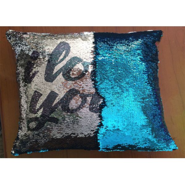 Popular Fashion Custom Logo Reversible Sequin Pillow I Love You Word Printing