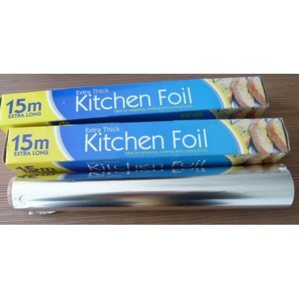 Width 30cm Food Safe Aluminum Foil , Cooking Paper Foil Silver Color