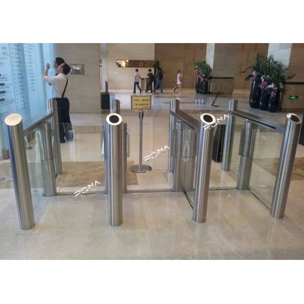 Smart Electronic Flap Waist Height Turnstiles RFID Security Gate For Pedestrian Control