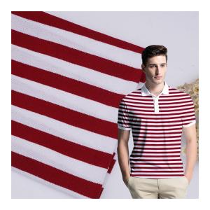  Multi Color Striped Material Fabric 175gsm Polo Shirt Cotton Yarn Dyed Cloth Manufactures