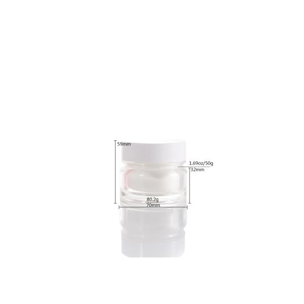 Screw Cap 1.69oz 50g Cosmetic Cream Jars Acrylic Plastic Bottle