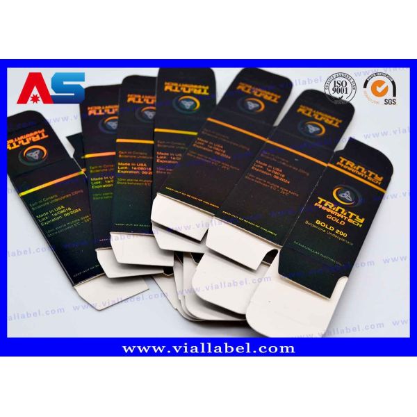 White Package Box Gold Foil Shiny Vial Carton Box With Scratch Off Security Code small packaging boxes
