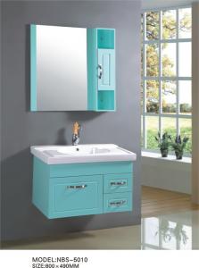  80 X 49 / cm small wall mounted bathroom cabinet with mirror , customized door panel single bathroom vanity cabinets Manufactures