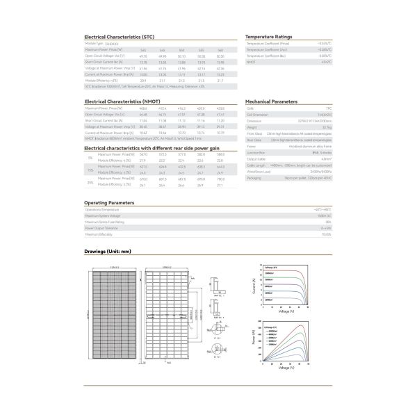 TW Solar Panel P Type Solar Panel 560W 144 Half Cells