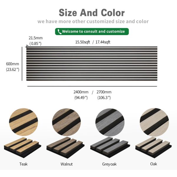 Recycled Aku Panel Vertical Wood Slat Wall Acoustic Board Customized