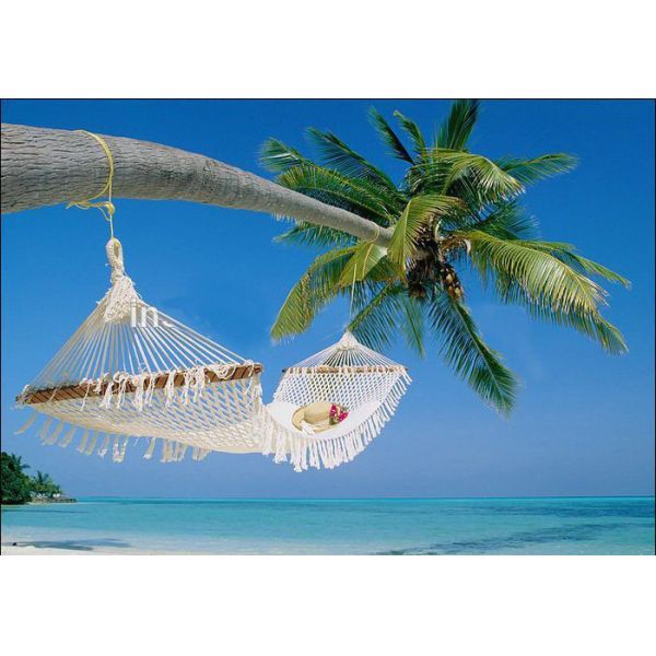 Summer Leisure Travel Hammock Set White Nylon Mesh Portable Tree Hammock