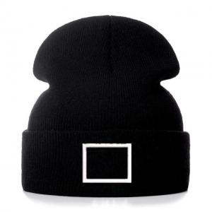 China 60cm Embroidery Knit Beanie Hats For Men Fluorescent Hat on sale