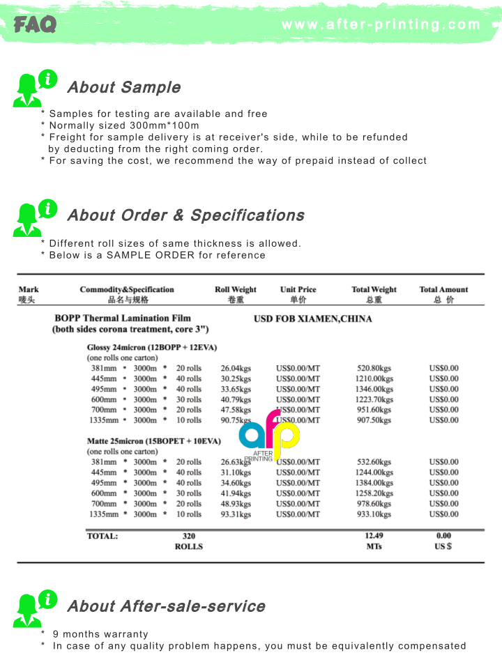 FDA Quality Thermal Laminating Film Roll with Glossy or Matte Finishing