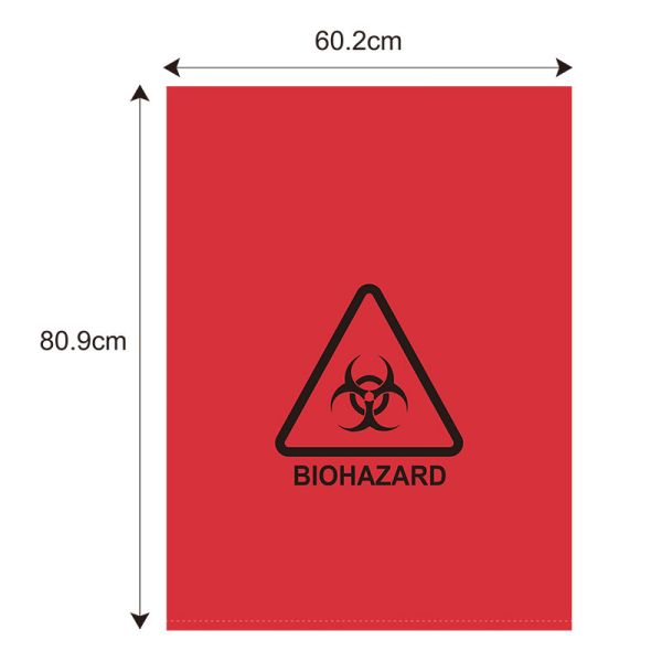 Red Thickness 39 micron Specimen Transport Bags Hospital Biohazard