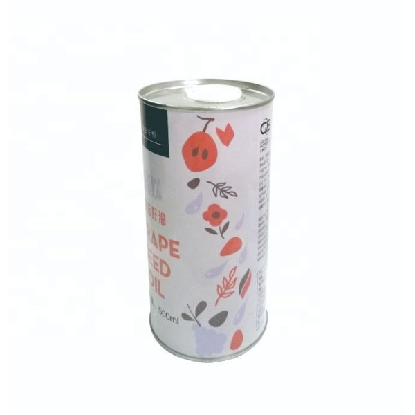 DADI Round Shape Cooking Oil Tin CMYK Printed Olive Oil Cans Food Grade Olive