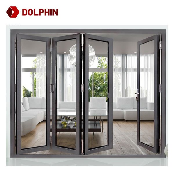 Commercial Folding Balcony Door , Thermal Break Interior Bi Fold Doors